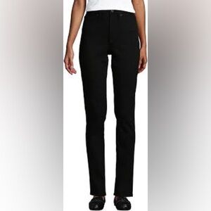 Lands' End high rise straight black denim jeans NWT Sz-4. O2